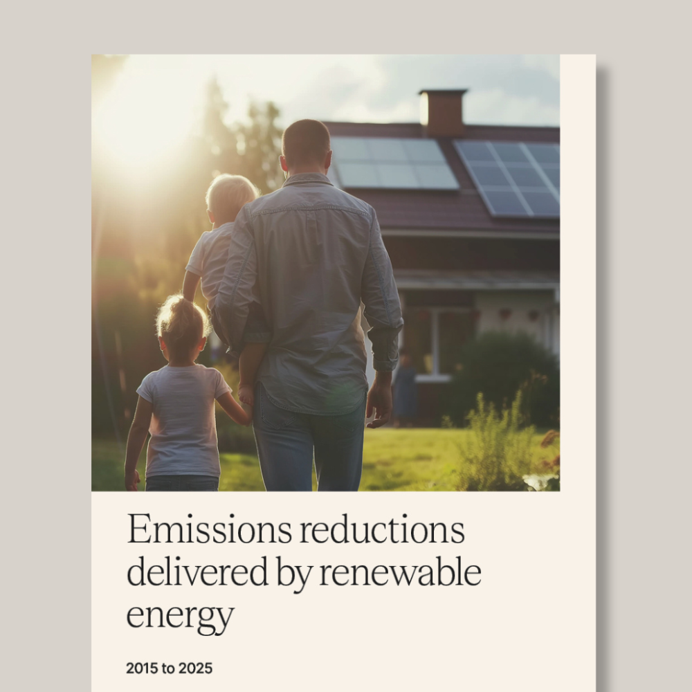 <p>Emissions reductions delivered by renewable energy</p>